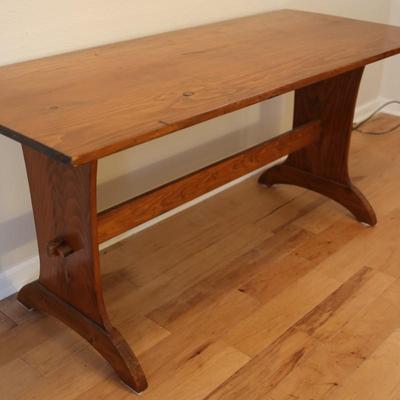 Handmade Rustic Solid Wood Trestle Table