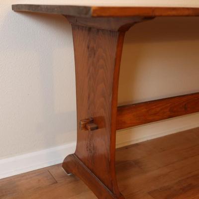 Handmade Rustic Solid Wood Trestle Table