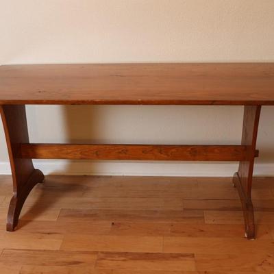 Handmade Rustic Solid Wood Trestle Table