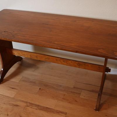 Handmade Rustic Solid Wood Trestle Table