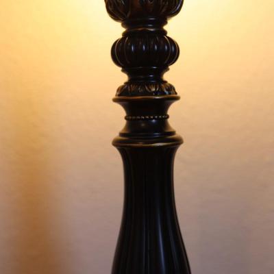 Bronze Finish Uplight Table Lamp with Glass Shade