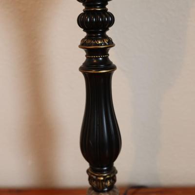 Bronze Finish Uplight Table Lamp with Glass Shade