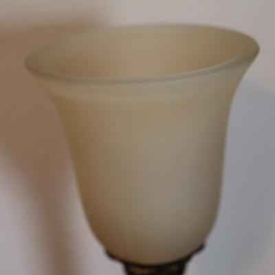 Bronze Finish Uplight Table Lamp with Glass Shade