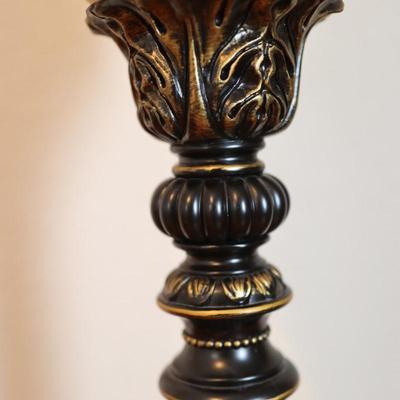 Bronze Finish Uplight Table Lamp with Glass Shade