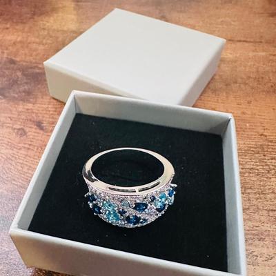 Beautiful Multi Blue Colored Stone Ring