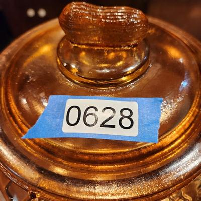 Planters Peanuts 5 cent Depression Era Glass Canister w Lid