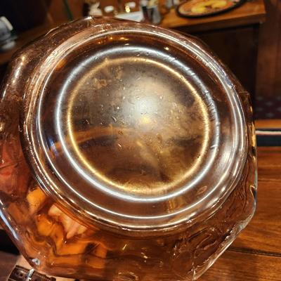 Planters Peanuts 5 cent Depression Era Glass Canister w Lid