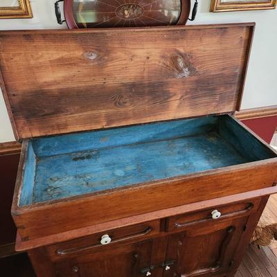 Vintage Solid Wood Dry Sink w Top 42.5'x20"x37"