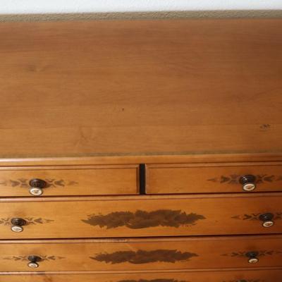 Lammerts Furniture Solid Maple Ebonized and Stencil-Painted Chest of Drawers
