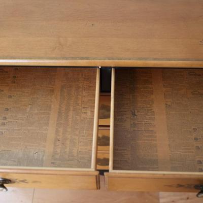 Lammerts Furniture Solid Maple Ebonized and Stencil-Painted Chest of Drawers