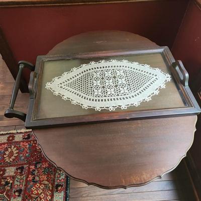 Drop Leaf Tea Cart w Tray