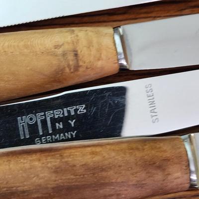 Vintage Wood Handle Flatware Hoffritz Germany Stainless Steel