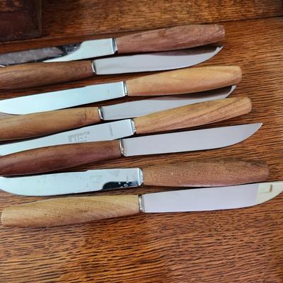 Vintage Wood Handle Flatware Hoffritz Germany Stainless Steel