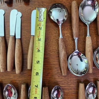 Vintage Wood Handle Flatware Hoffritz Germany Stainless Steel