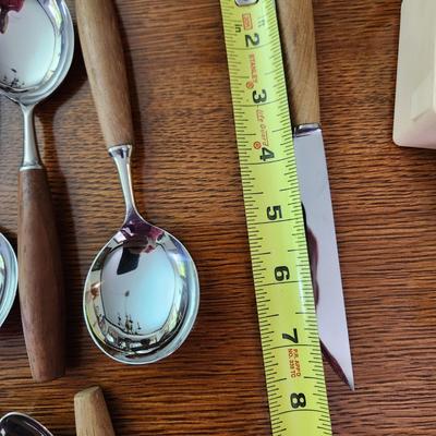 Vintage Wood Handle Flatware Hoffritz Germany Stainless Steel