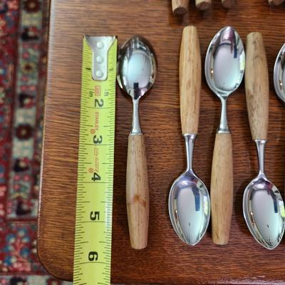Vintage Wood Handle Flatware Hoffritz Germany Stainless Steel
