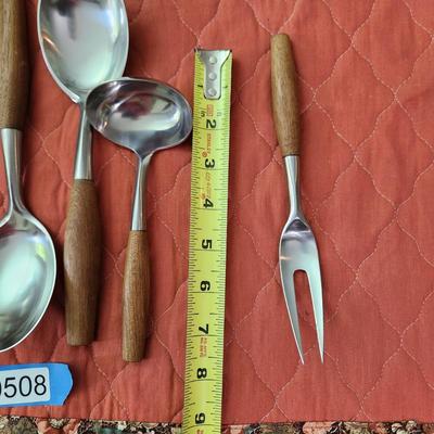 5 Dansk Designs Germany IHO Teak Wood Handles Serving Utensils