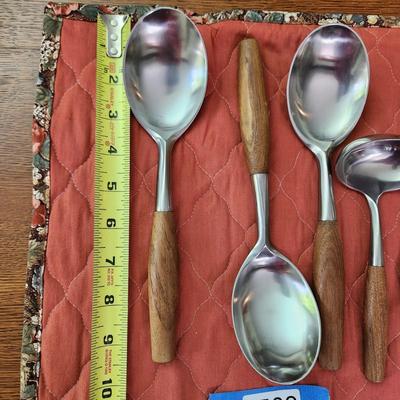 5 Dansk Designs Germany IHO Teak Wood Handles Serving Utensils