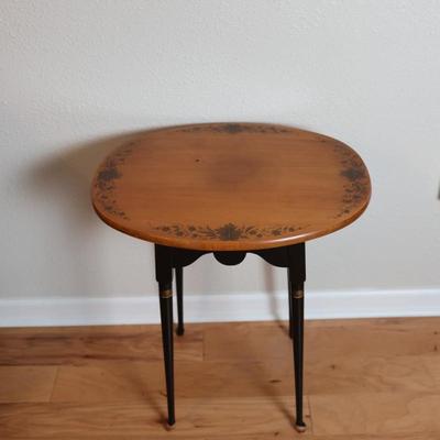 Lammerts Furniture Vintage Accent Table with Painted Floral Design