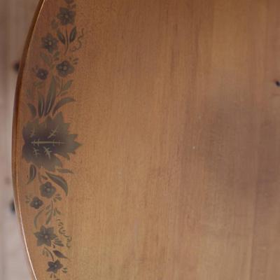 Lammerts Furniture Vintage Accent Table with Painted Floral Design