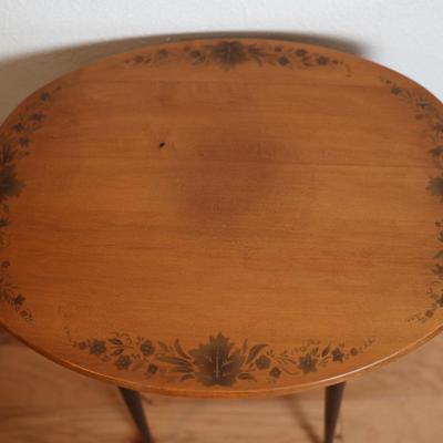Lammerts Furniture Vintage Accent Table with Painted Floral Design