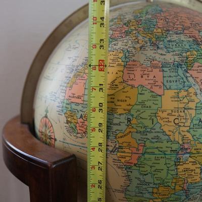Vintage Illuminated Heirloom Globe in Walnut Floor Stand by Replogle
