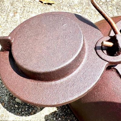 Vintage Cast Iron Clothing Iron and Tea Kettle