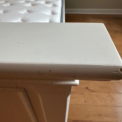 Queen White Wooden Bed Frame with New Mattress