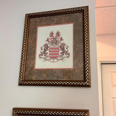 Four Framed Heraldry Prints (BD-RG)