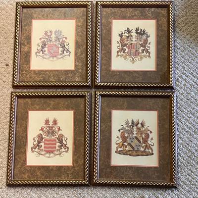 Four Framed Heraldry Prints (BD-RG)