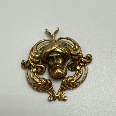 Art Nouveau Brooch with Turbaned Man Pendant & More (ST-HS)