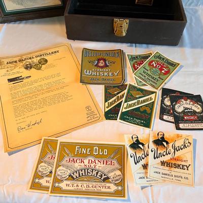 Anheuser Busch Mirror Sign, Jack Daniel’s Labels Plus Glasses & Trav-L-Bar (PB-RG)