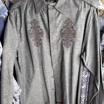 Men’s Size Large Oxford Shirt Lot - Ralph Lauren, English Laundry, Robert Graham, and More - 48 shirts