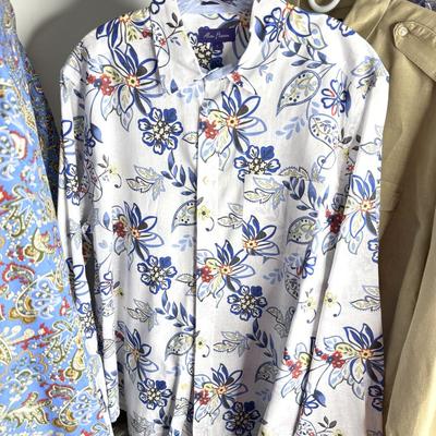 Men’s Size Large Oxford Shirt Lot - Ralph Lauren, English Laundry, Robert Graham, and More - 48 shirts