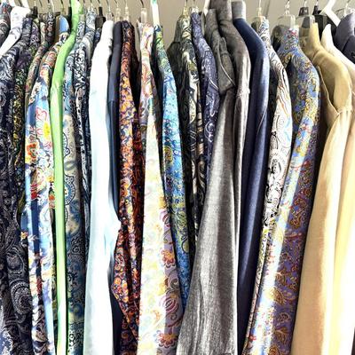 Men’s Size Large Oxford Shirt Lot - Ralph Lauren, English Laundry, Robert Graham, and More - 48 shirts