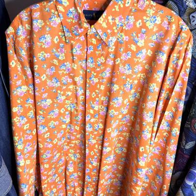 Men’s Size Large Oxford Shirt Lot - Ralph Lauren, English Laundry, Robert Graham, and More - 48 shirts