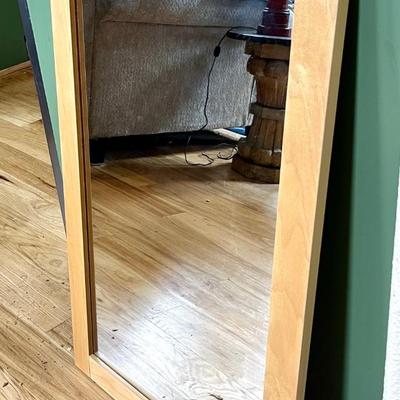 Large Blonde Wood Mirror