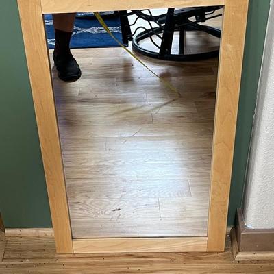 Large Blonde Wood Mirror