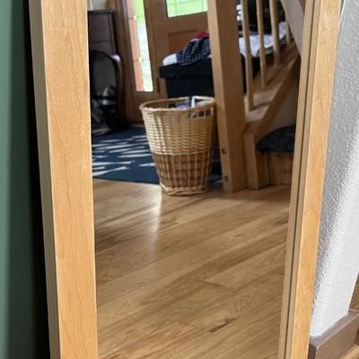 Large Blonde Wood Mirror