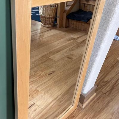 Large Blonde Wood Mirror