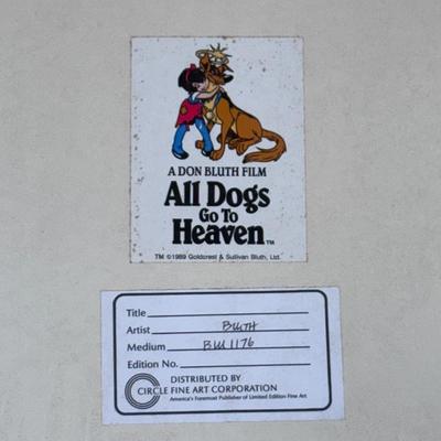 “Charlie with A.M in Eyes - All Dogs go to Heaven” Cel by Don Bluth (4-DZ)