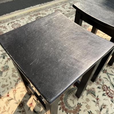 Two black barstools
