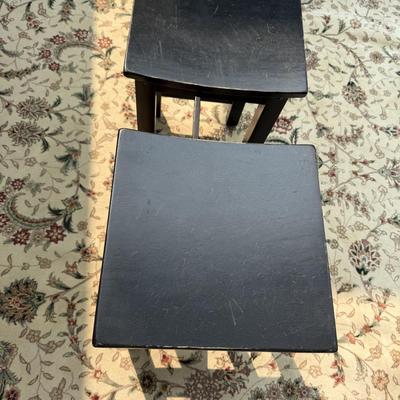 Two black barstools
