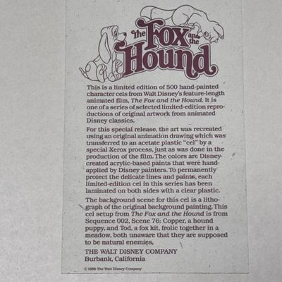 “Fox & The Hound” Walt Disney Cel (4-DZ)
