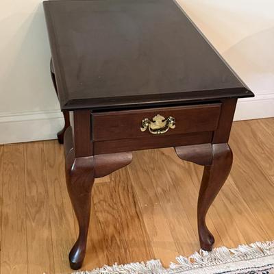 Queen Ann style side table with drawer