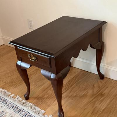 Queen Ann style side table with drawer