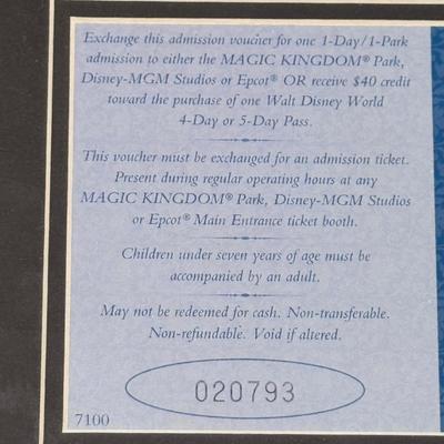 Walt Disney World 25th Commemorative Framed Ticket (3-DZ)