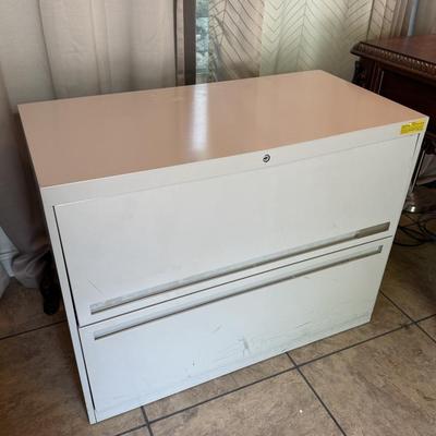 Beige filing cabinet