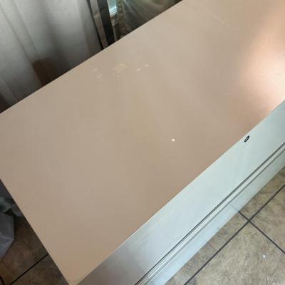 Beige filing cabinet