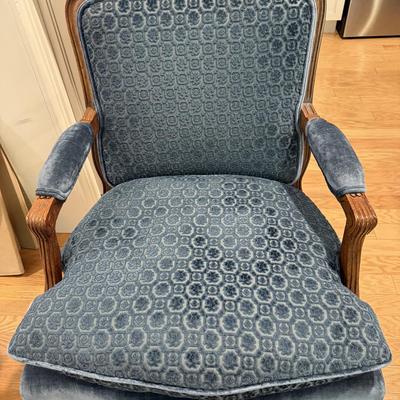 Gorgeous velvet blue armchair (recently reupholstered!)